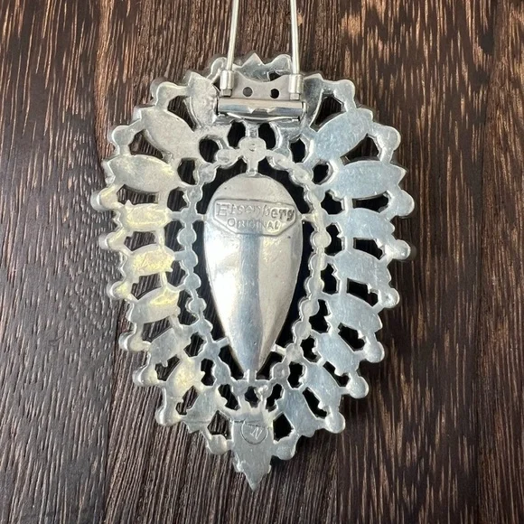 Vintage 1930’s-1940’s Eisenberg Original Clear Rhinestone Fur Clip B12 - Picture 3 of 8